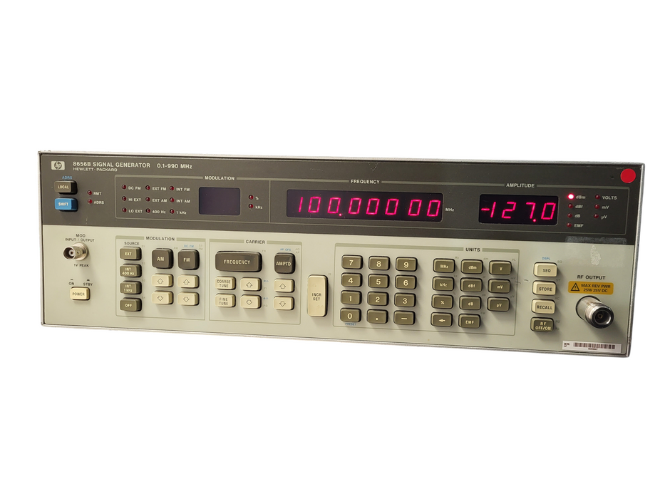 HP Hewlett Packard 8656B Signal Generator 0.1 - 990 MHz RF Synthesized Source