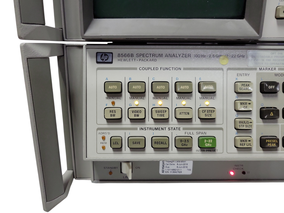 AGILENT HP 8566B SPECTRUM ANALYZER 100Hz to 22GHz