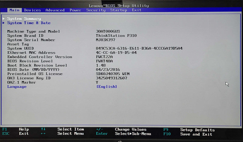 Lenovo ThinkStation P310, Xeon E3-1245 v5 3.50GHz, 8GB DDR4, No HDD Q