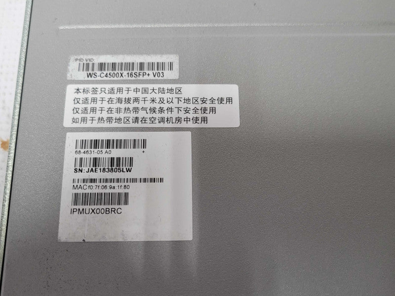 Cisco WS-C4500X-16SFP+ V03 10 Gigabit Eth Switch 2x PSU, READ _
