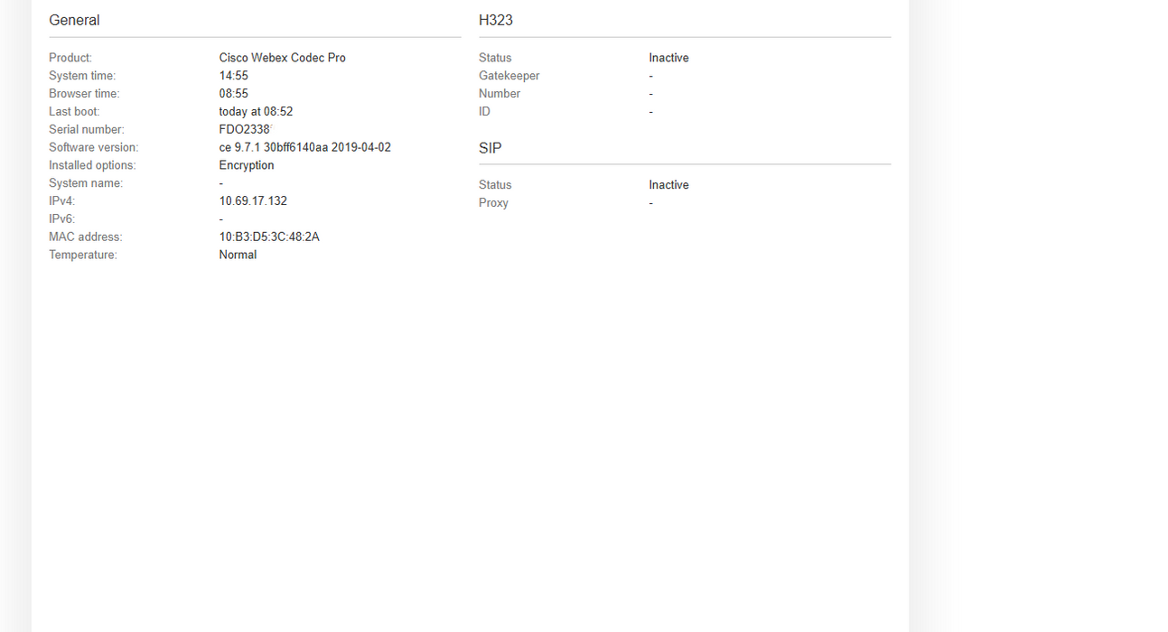 Cisco TTC6-13 Webex Codec Pro CS-CODEC-PRO+ V01 Video Conferencing Codec Unit