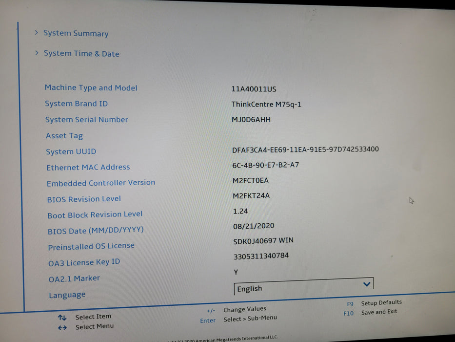 Lenovo ThinkCentre M720q-1 | Ryzen 3 PRO 3200GE @3.30GHz 8GB DDR4 256GB NVMe