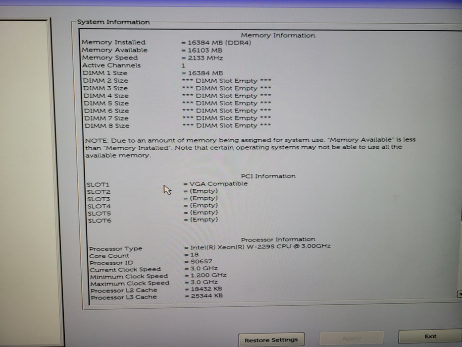 Dell Precision T5820 - Xeon W-2295 16GB DDR4 NO HDD 950W PSU