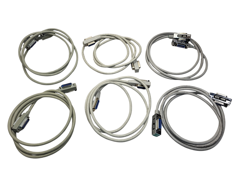 Lot of 6x IEEE 488 2-meter long cables