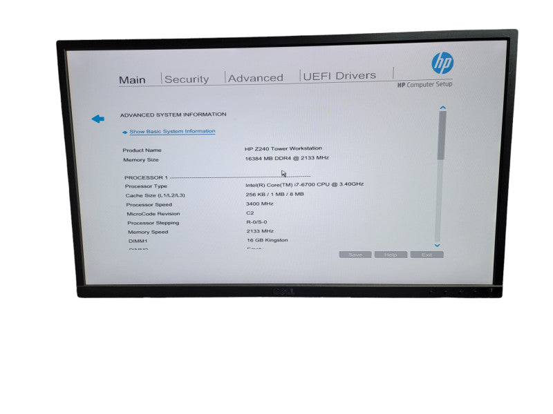HP Z240 WorkStation TWR  i7 - 6700 CPU @ 3.40GHz 16GB DDR4 Ram Î¸