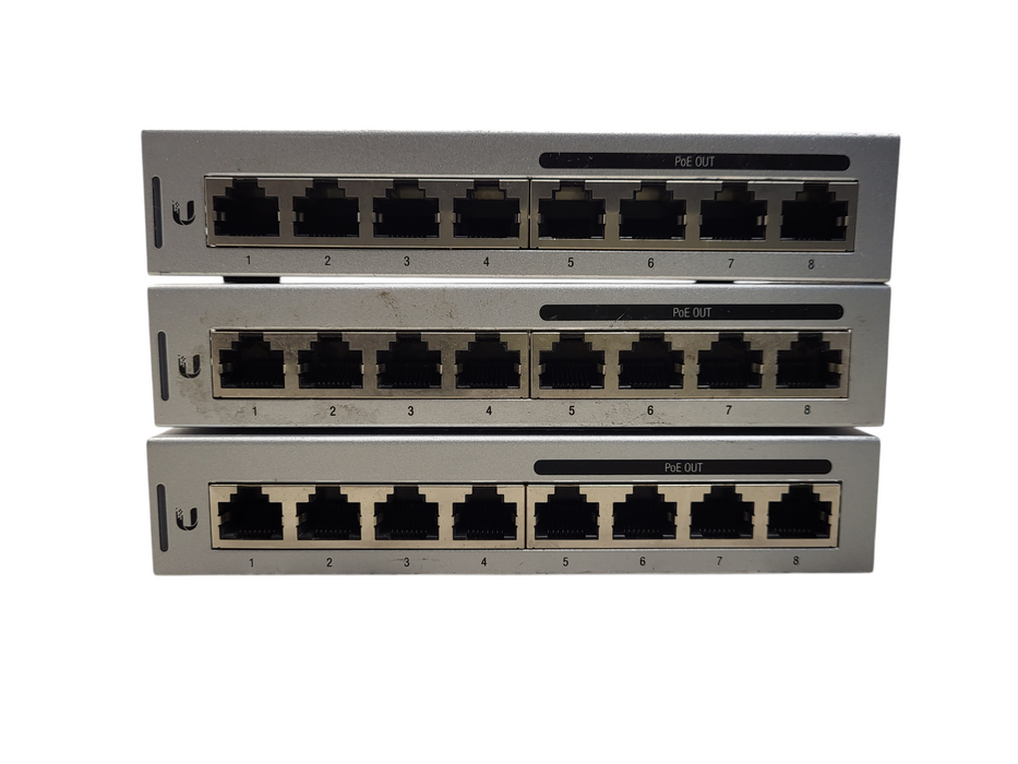 Lot of 3x Ubiquiti UniFi US-8-60W 8-Port Gigabit PoE Switch *READ*