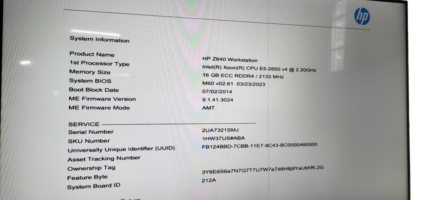 HP Z640 Intel Xeon E5-2650 V4 CPU |16GB DDR4 | No HDD | 925W