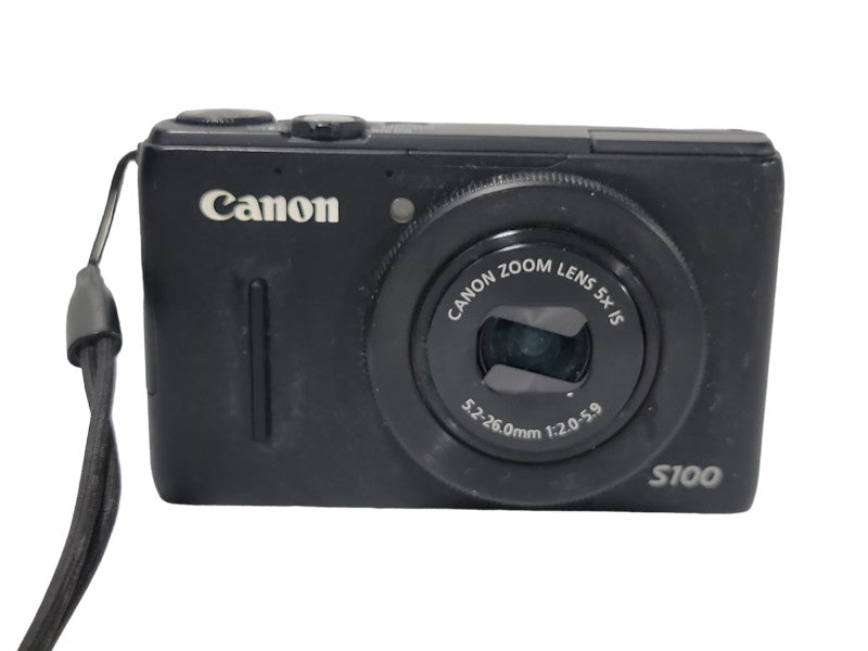 Canon PowerShot S100 12.1MP Digital Camera Black PC 1675| No Batteries