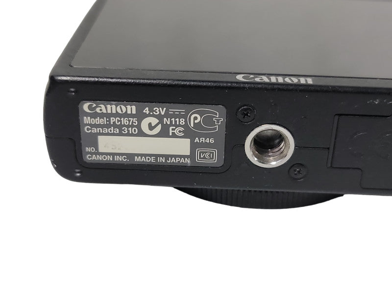 Canon PowerShot S100 12.1MP Digital Camera Black PC 1675| No Batteries