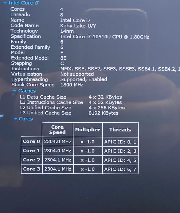 Lenovo ThinkPad X1 Carbon Gen 8 Core i7-10510U 1.80GHz 16GB RAM 256GB SSD