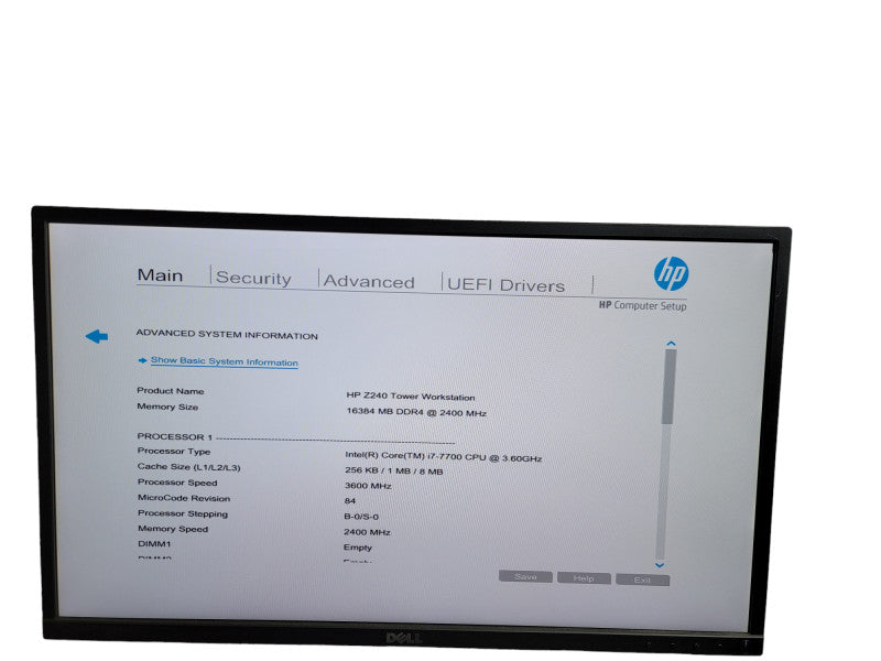 HP Z240 Tower Workstation i7  -  7700 CPU @ 3.60GHz 16GB DDR4 Ram QÎ¸