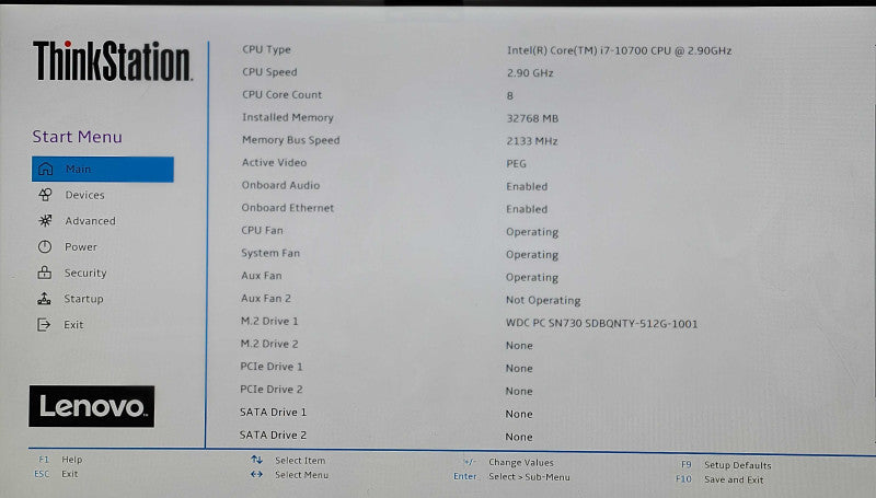 Lenovo ThnkStation P340, Core i7-10700 8-Core 2.9GHz, 32GB RAM, 512GB Nvme