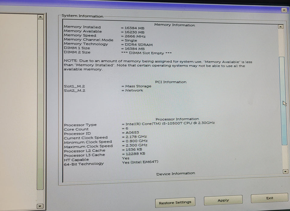 Dell Optiplex 3090 | i5-10500T @2.30GHz 16GB DDR4 256GB NVMe