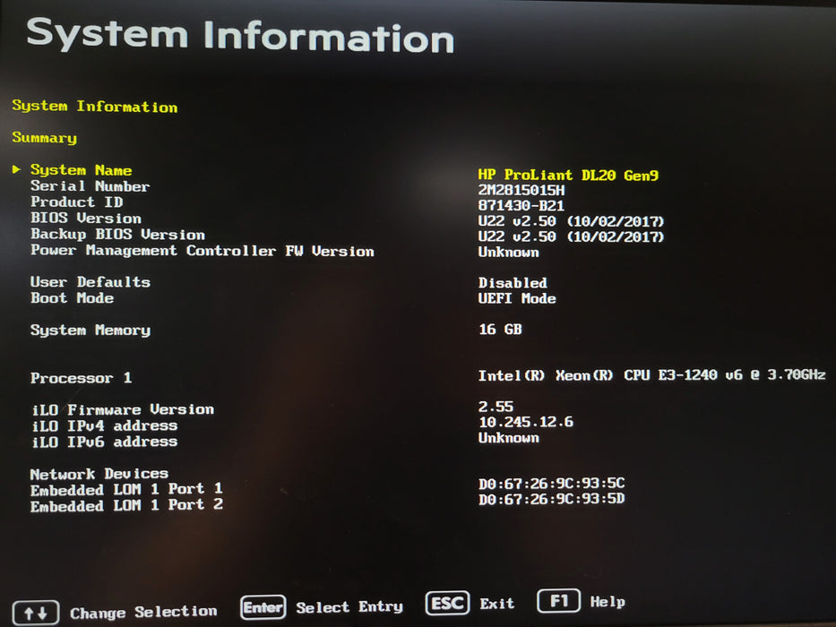 HP ProLiant DL20 Gen9 - Xeon E3-1240 v6 16GB DDR4 B140i 290W PSU