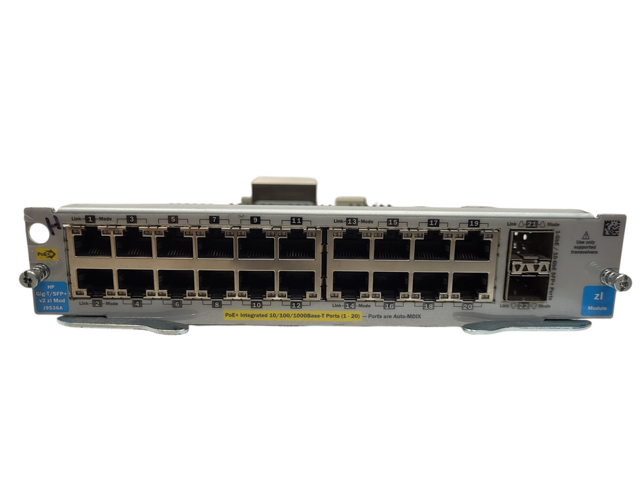 J9536A HP Procurve 20-port Gig-T PoE+/2-port 10GbE SFP+ v2 zl Module 5406zl