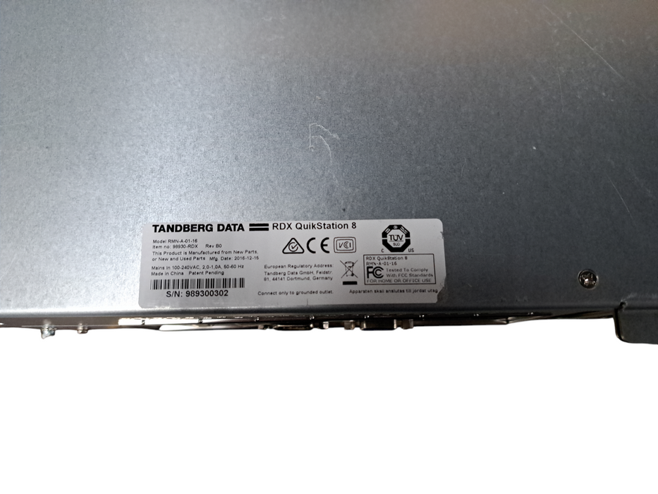 Tandberg RDX QuikStation 8 98930-RDX | 8 Bay RDX Library | READ