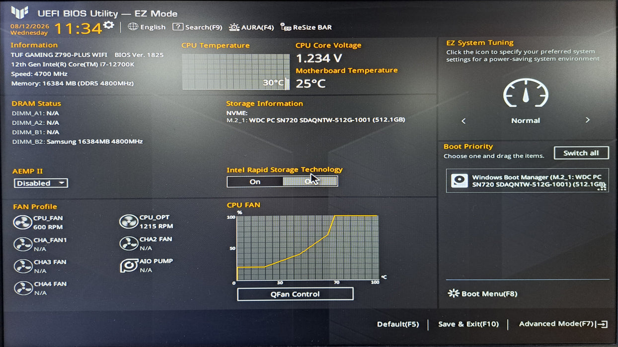 Asus TUF GAMING Z790-PLUS w/ Intel Core i7-12700K, 16GB DDR5, P2000, 512GB NVMe