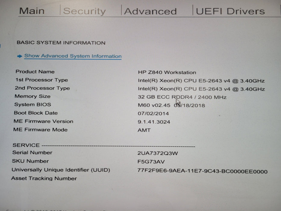 HP Z840 Workstation | 2x E5-2643 V4 | 32GB DDR4 | No HDD/GPU