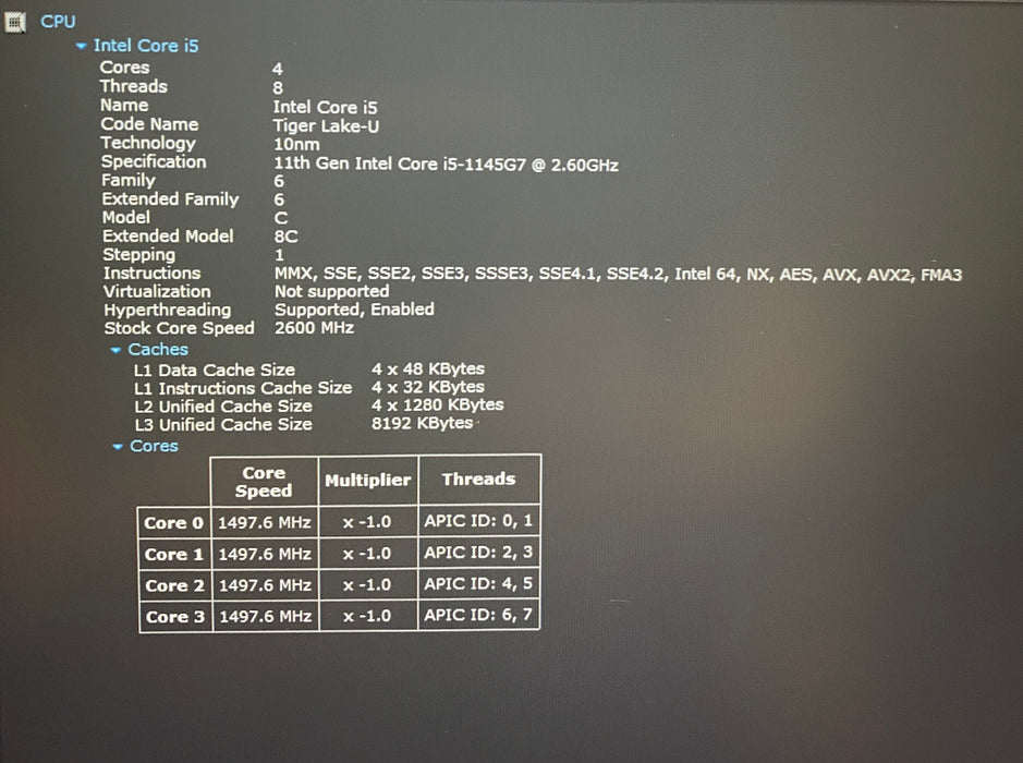 Dell Latitude 5420 Intel Core i5-1145G7 2.60GHz 16GB RAM 512GB SSD READ