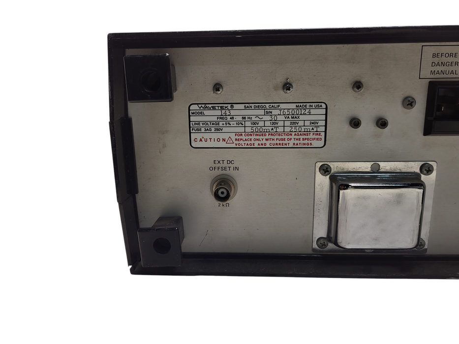 Vintage WAVETEK 143 FUNCTION SIGNAL GENERATOR 20MHz