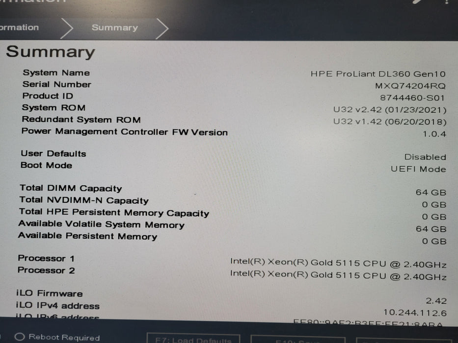 HPE ProLiant DL360 Gen10 8x 2.5"| Xeon Gold 5115 @2.40GHz, 64GB DDR4, P408i-a