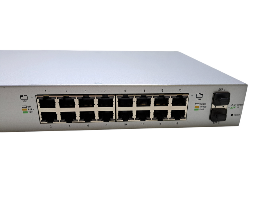 Ubiquiti UniFi US-16-150W 16-Port Gigabit Managed PoE+ Switch *READ*