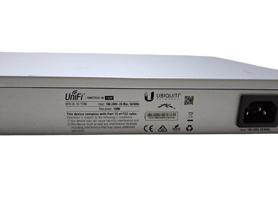 Ubiquiti UniFi US-16-150W 16-Port Gigabit Managed PoE+ Switch *READ*