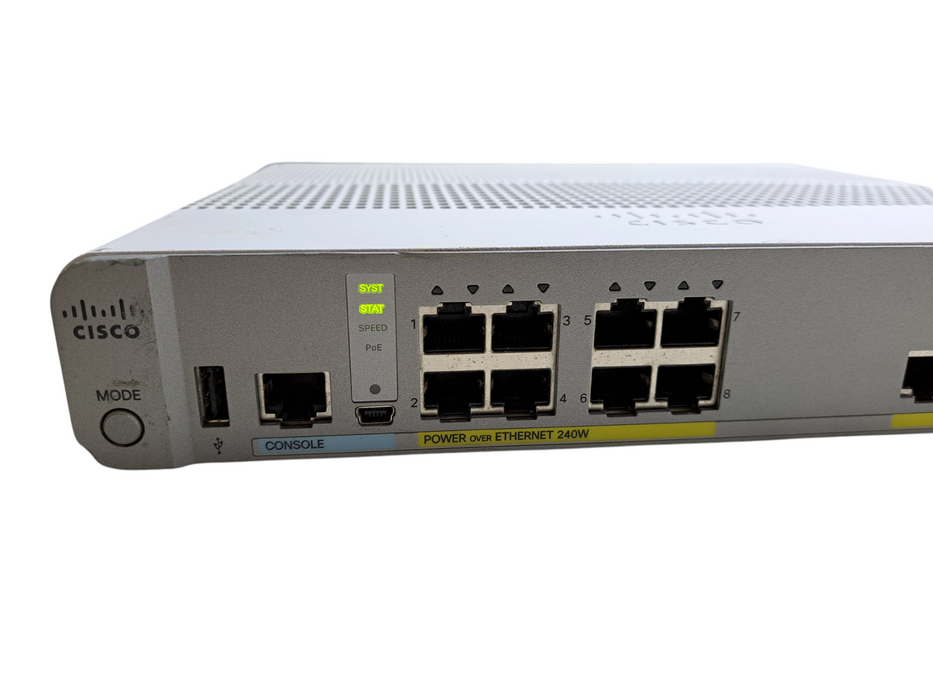 Cisco WS-C3560CX-8PC-S V03 | 8-Port Gigabit PoE+ 240W Silent Switch 2x SFP