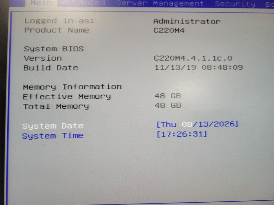 Cisco C220M4 Server 48GB DDR4 |2x Xeon E5-2630|Avago Mega Raid 12G|2x700W|No HDD
