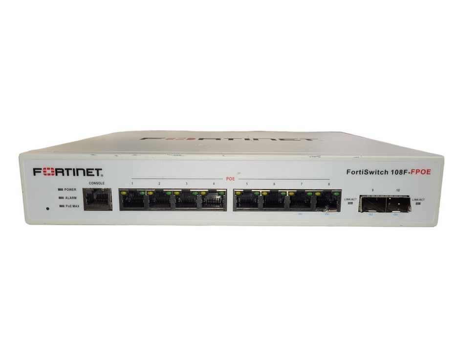 Fortinet Fortiswitch FS-108F-FPOE 8 Port Managed Ethernet Switch