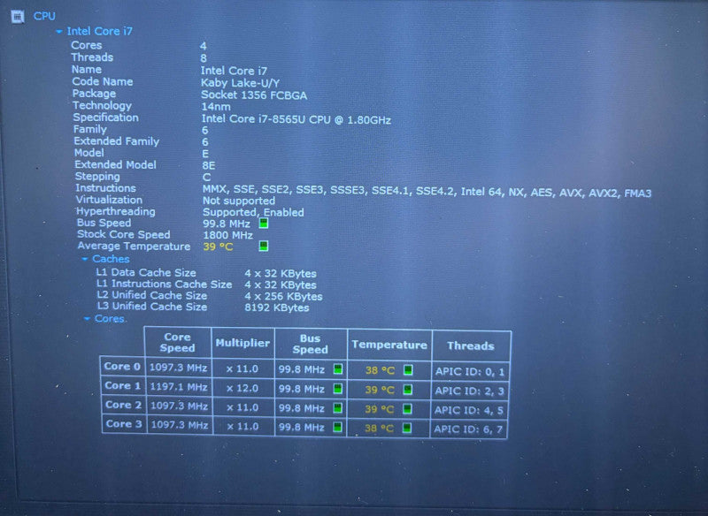 Lenovo ThinkPad T490s Intel Core i7-8565U@1.8GHz 16GB RAM 512GB SSD  Lap200