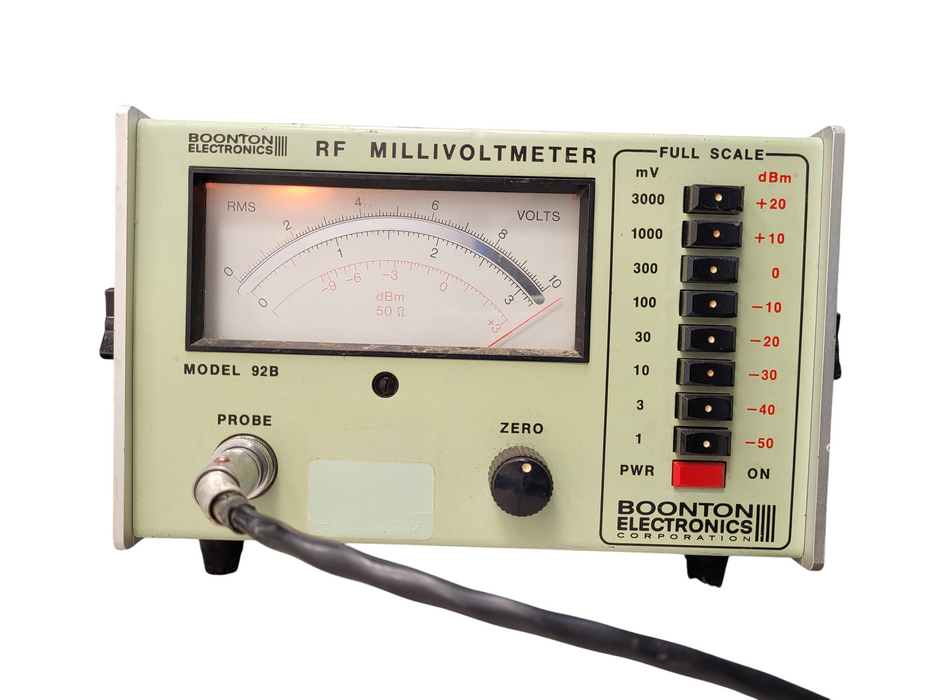 Boonton 92B RF Millivoltmeter WITH 91-12F PROBE