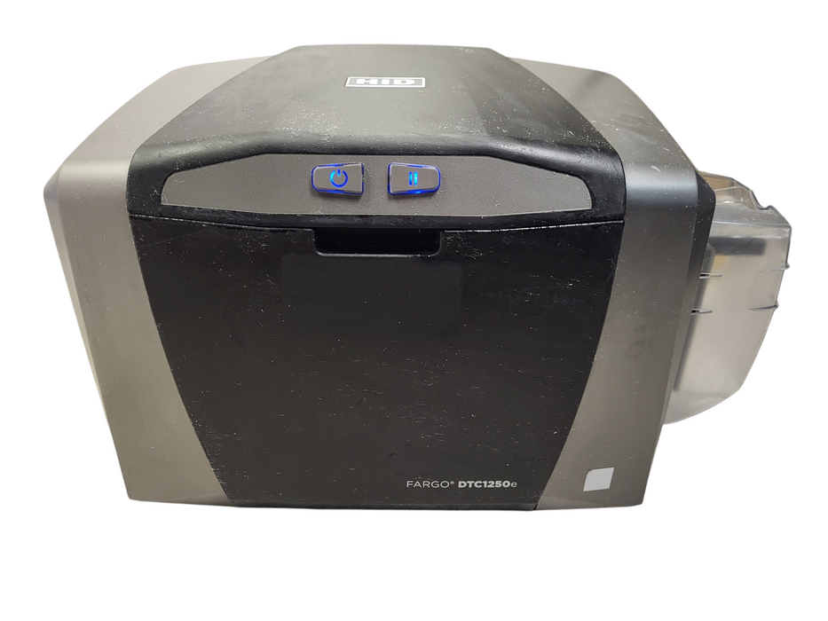 HID FARGO DTC1250e Color Dye Sublimation ID Card Printer 300DPI USB CR-80 No AC