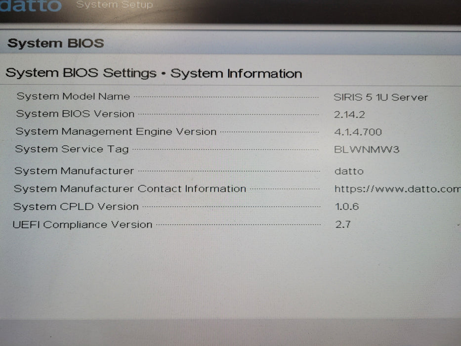 Datto SirIs 5 1U Rack Xeon Gold 6208U @ 2.90GHz 96GB RAM HBA330 Mini