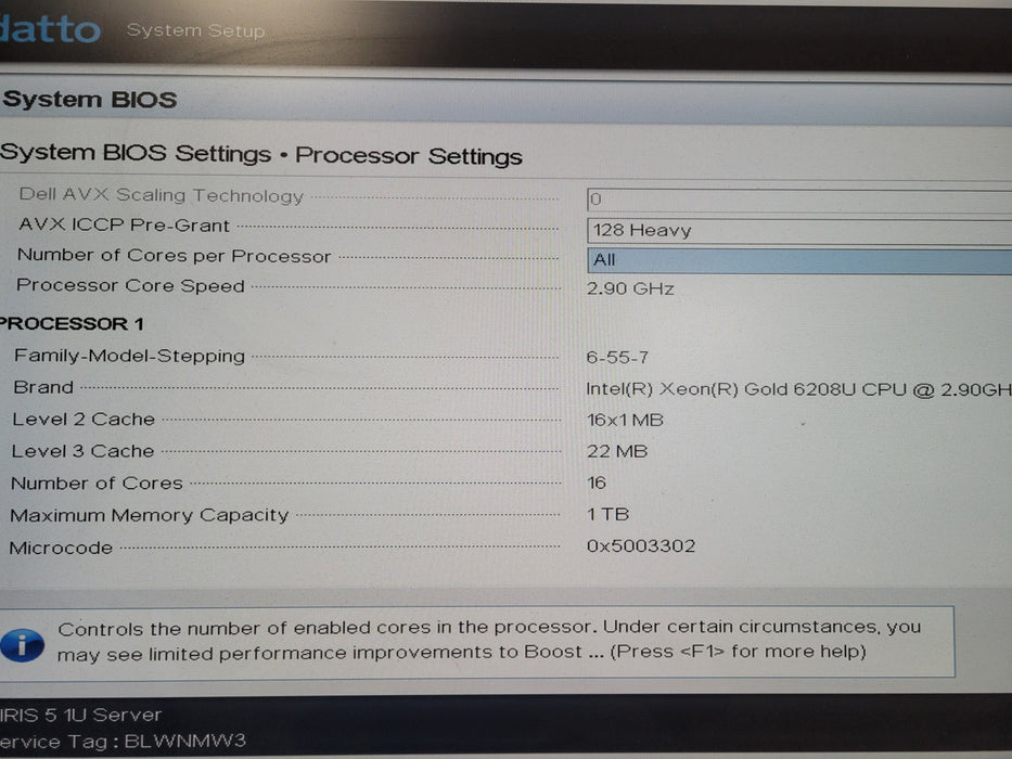 Datto SirIs 5 1U Rack Xeon Gold 6208U @ 2.90GHz 96GB RAM HBA330 Mini