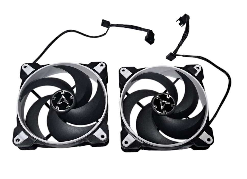 Lot of 2x Arctic BioniX P120 Pressure Optimized 120mm Gaming Fan | White