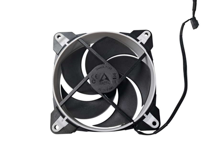 Lot of 2x Arctic BioniX P120 Pressure Optimized 120mm Gaming Fan | White