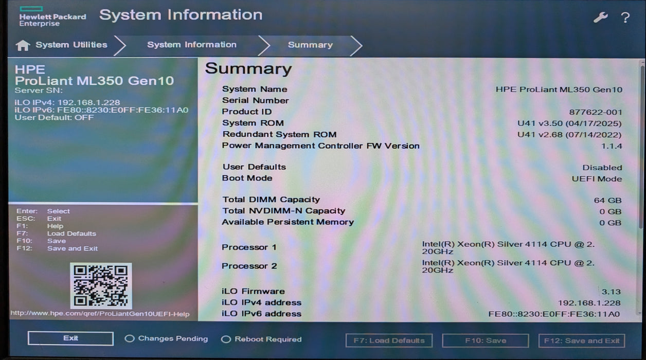 HPE ProLiant ML350 Gen10, 2x Xeon Silver 4114, 64GB DDR4, 8x1.8TB SAS, 2x 800W