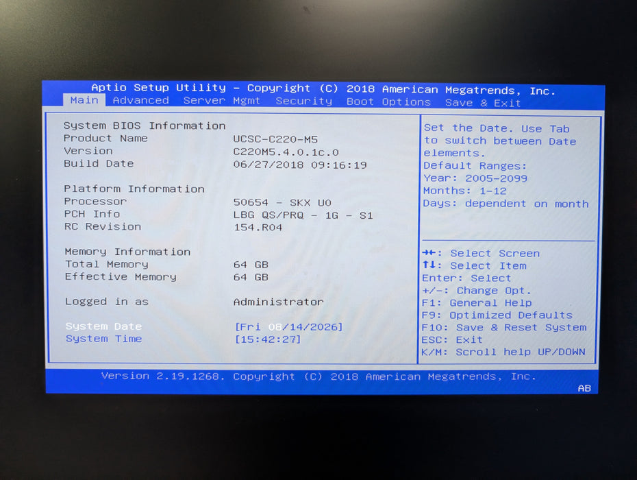 Cisco UCS-C220-M5 1U Server 10x2.5", Xeon Silver 4114, 64GB DDR4, No HDD & RAID