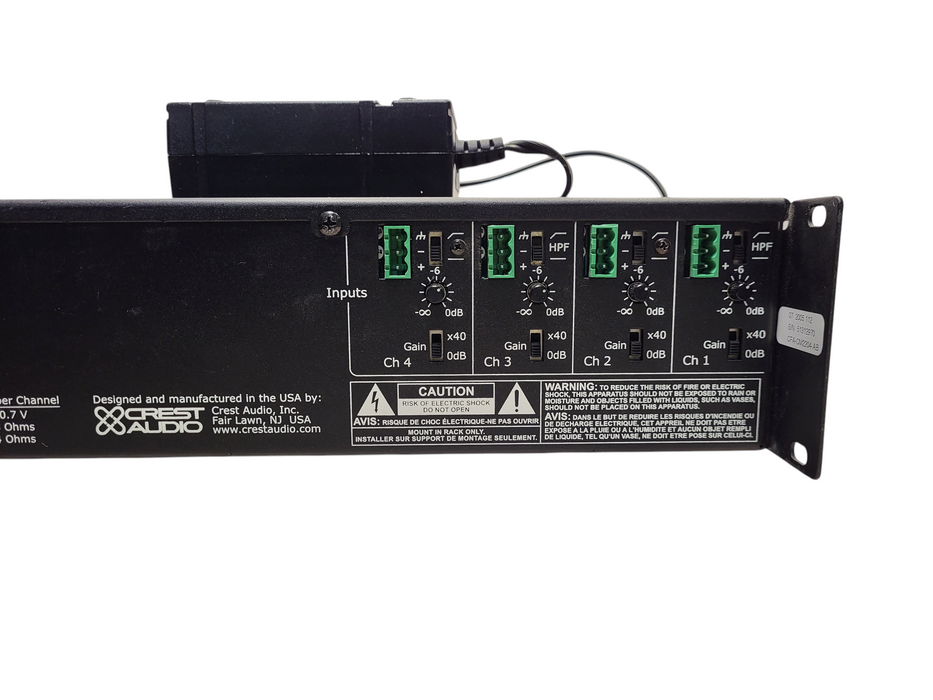 Crest Audio CM 2204 Professional Installation 4 Channel Amplifier 2RU Rack READ