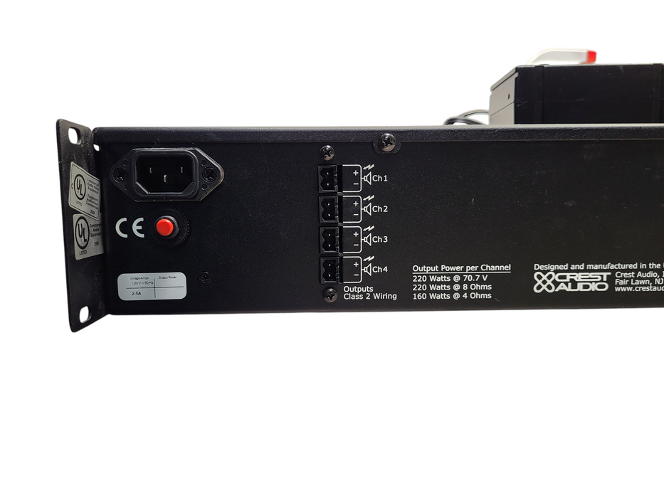 Crest Audio CM 2204 Professional Installation 4 Channel Amplifier 2RU Rack READ