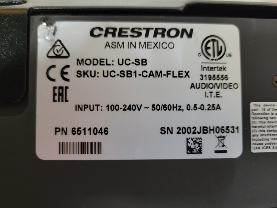 Crestron UC-SB / UC-SB1-CAM-FLEX UC Video Conference Soundbar and Camera