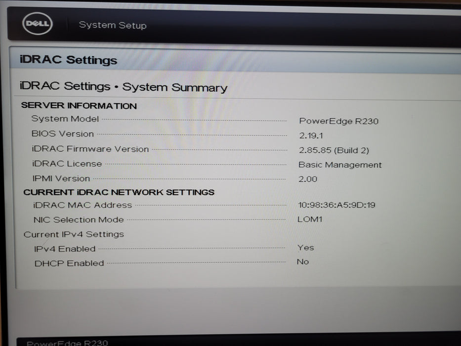 Dell PowerEdge R230 - Xeon E3-1230 v5 16GB PERC H330 250W PSU