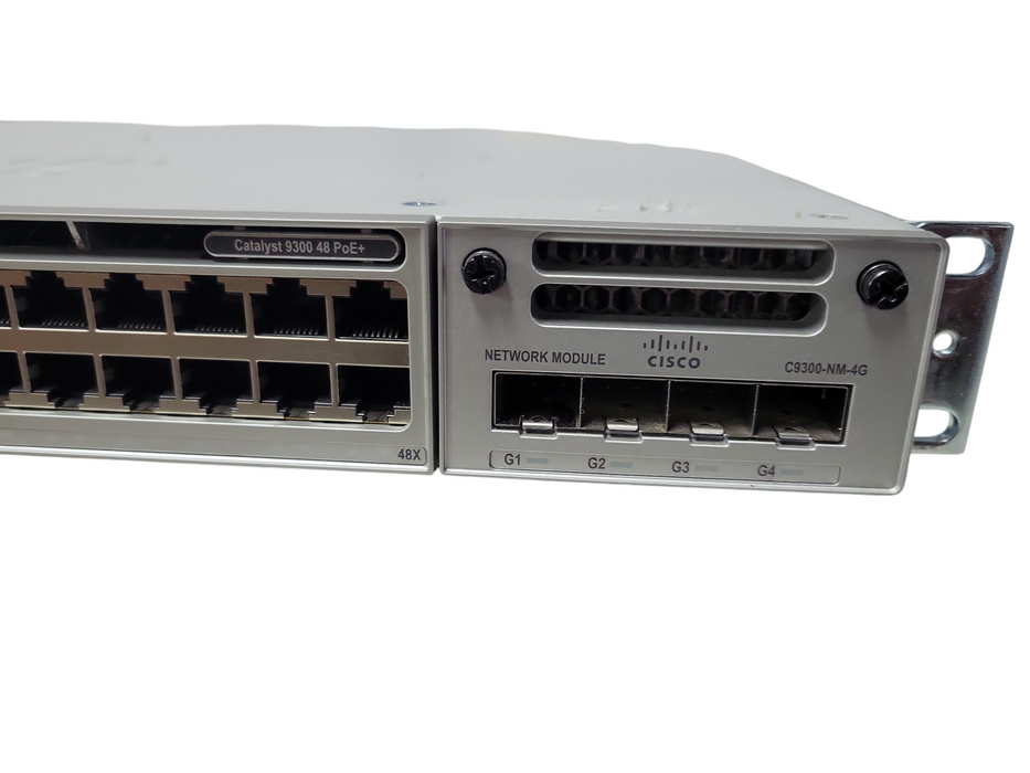 Cisco Catalyst C9300-48P-A 48 Port Gigabit PoE+ Switch + C9300-NM-4G Module