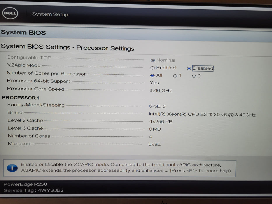 Dell PowerEdge R234 - Xeon E3-1230 v5 8GB DDR4 PERC H330 250W PSU iDRAC BASIC