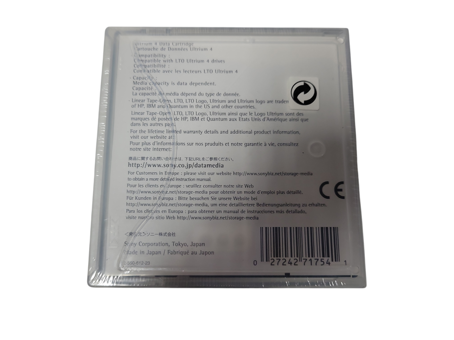 Sony LTO-4/Ultrium-4 Data Tape/Cartridge 800GB/1.6TB LTX800G BARCODED NEW