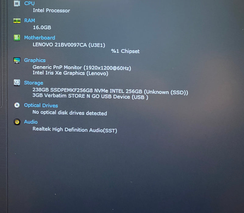 Lenovo ThinkPad T16 Gen 1 i5-1235U 1.30GHz 16GB RAM 256GB SSD French Keyboard
