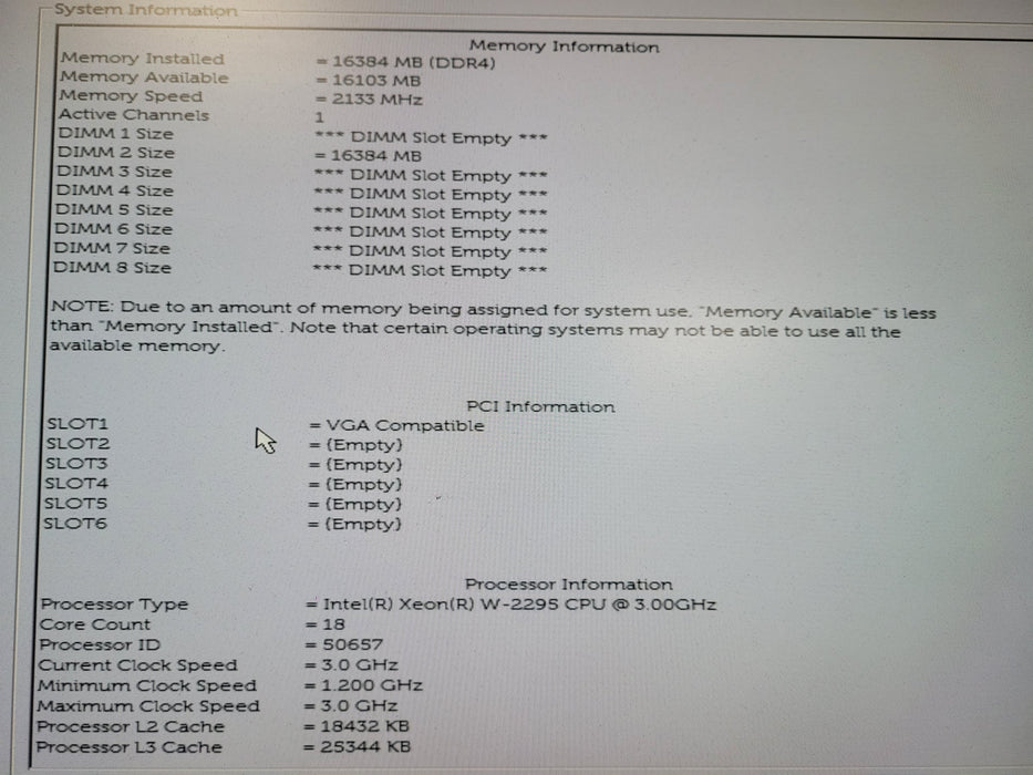 Dell Precision 5820 Tower Xeon W-2295 @3.00GHz, 16GB DDR4, P2000, 950W, No HDD