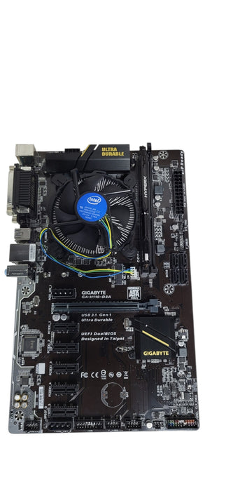 Gigabyte GA-H110-D3A Motherboard|Intel Celeron G3900 CPU|4GB DDR4 RAM|No Shield