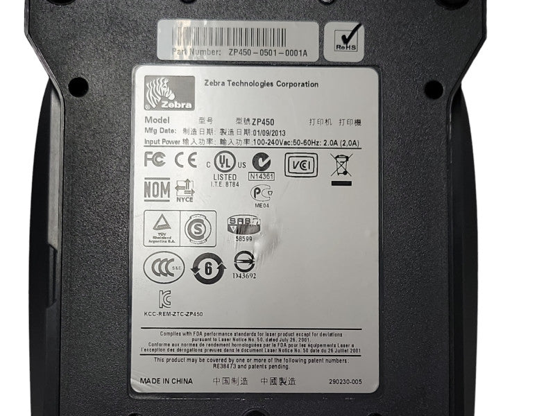 Zebra ZP450 ZP450-0501-0001A Barcode Thermal Printer USB / Parallel / Serial _